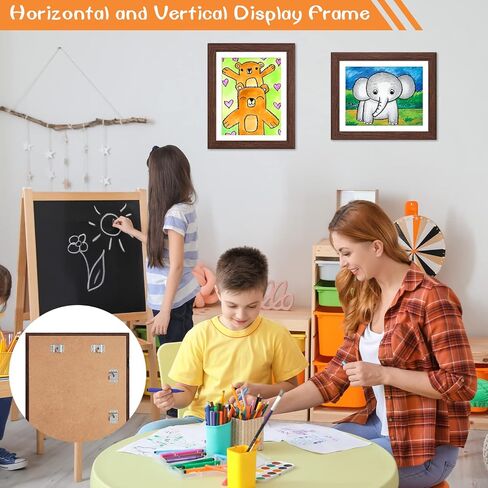 3 Pack Kids Art Frames Black, Rustic Woodgrain 8.5x11in Kids Artwork Frame Changeable Front Opening Without Mat, Children Art Storage Picture Frame Hold 50Pcs Crafts, Drawing, Art Projects, Schoolwork in Kuwait