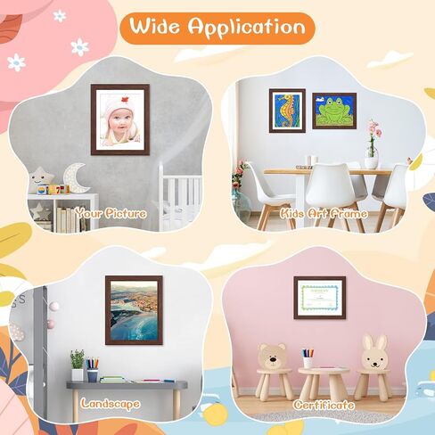 3 Pack Kids Art Frames Black, Rustic Woodgrain 8.5x11in Kids Artwork Frame Changeable Front Opening Without Mat, Children Art Storage Picture Frame Hold 50Pcs Crafts, Drawing, Art Projects, Schoolwork in Kuwait