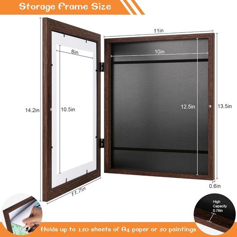 3 Pack Kids Art Frames Black, Rustic Woodgrain 8.5x11in Kids Artwork Frame Changeable Front Opening Without Mat, Children Art Storage Picture Frame Hold 50Pcs Crafts, Drawing, Art Projects, Schoolwork in Kuwait