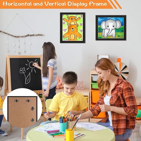 3 Pack Kids Art Frames Black, Rustic Woodgrain 8.5x11in Kids Artwork Frame Changeable Front Opening Without Mat, Children Art Storage Picture Frame Hold 50Pcs Crafts, Drawing, Art Projects, Schoolwork in Kuwait
