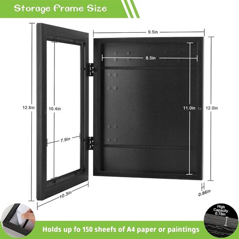 3 Pack Kids Art Frames Black, Rustic Woodgrain 8.5x11in Kids Artwork Frame Changeable Front Opening Without Mat, Children Art Storage Picture Frame Hold 50Pcs Crafts, Drawing, Art Projects, Schoolwork in Kuwait