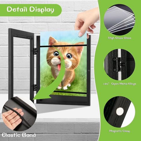 3 Pack Kids Art Frames Black, Rustic Woodgrain 8.5x11in Kids Artwork Frame Changeable Front Opening Without Mat, Children Art Storage Picture Frame Hold 50Pcs Crafts, Drawing, Art Projects, Schoolwork in Kuwait