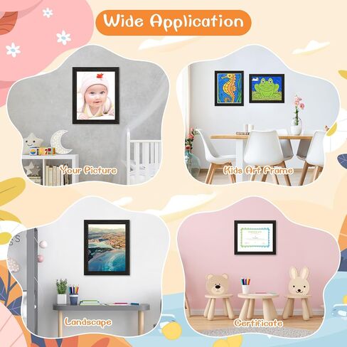 3 Pack Kids Art Frames Black, Rustic Woodgrain 8.5x11in Kids Artwork Frame Changeable Front Opening Without Mat, Children Art Storage Picture Frame Hold 50Pcs Crafts, Drawing, Art Projects, Schoolwork in Kuwait