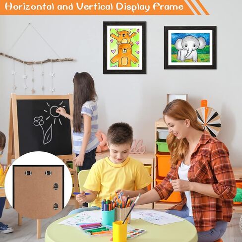 3 Pack Kids Art Frames Black, Rustic Woodgrain 8.5x11in Kids Artwork Frame Changeable Front Opening Without Mat, Children Art Storage Picture Frame Hold 50Pcs Crafts, Drawing, Art Projects, Schoolwork in Kuwait