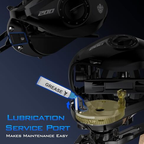 بكرة صيد السمك KastKing Megatron 200، بكرة صب ذات سعة عالية وبكرة واسعة، 7+1 من الفولاذ المقاوم للصدأ مزدوج الحماية BB، مكابح مغناطيسية بـ 8 أزرار، نسبة تروس 6.4:1، 28.6 رطل من السحب السلس in Saudi Arabia