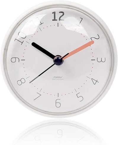 ساعة mooas Macaron المقاومة للماء، ساعة الحمام، ساعة الدش، ساعة الحائط، بطارية صامتة غير موقوتة، ساعة حمام بالشفط، ساعة دش صغيرة (عاجي) in Kuwait