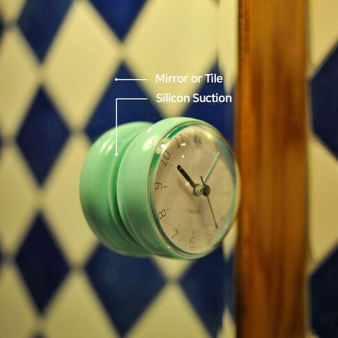 ساعة mooas Macaron المقاومة للماء، ساعة الحمام، ساعة الدش، ساعة الحائط، بطارية صامتة غير موقوتة، ساعة حمام بالشفط، ساعة دش صغيرة (عاجي) in Kuwait