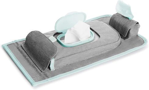 Munchkin Portable Changing Pad – Lightweight and Compact Baby Diaper Changing Mat with Silver-Ion Technology, Includes 12 Diaper Disposal Bags, Grey in Saudi Arabia