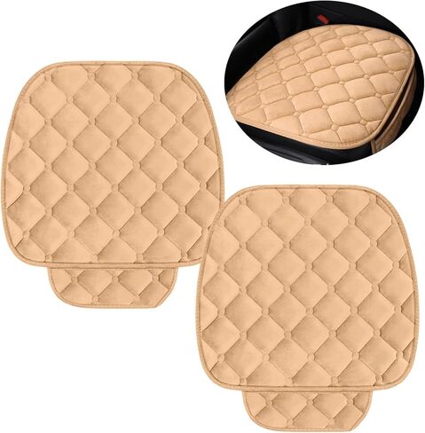 JXJKMMN 2 غطاء مقعد للسيارة، واقي مقعد السيارة الأمامي مسامي، مريح ناعم، غطاء وسادة مقعد السيارة وسادة مقعد عالمية لمعظم السيارات، إكسسوارات داخلية للسيارة للرجال والنساء (وردي) in Kuwait