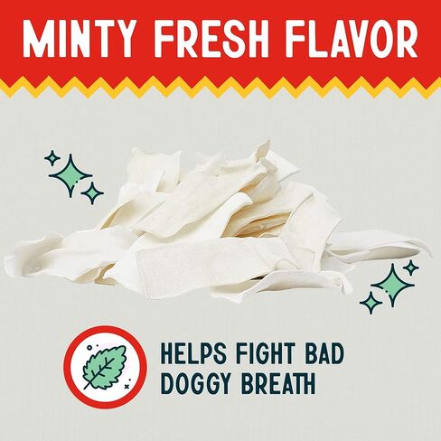 Canine Chews Fresh Breath Thick Cut Long Lasting Dog Dental Chew Toys Rawhide Chips for Aggressive Chewing Dogs Extra Dental Care Dental Coated for Fresh Breath (1 Pound) in Kuwait
