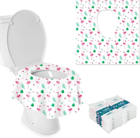 أغطية مقاعد المراحيض للاستعمال مرة واحدة، 20 قطعة من أغطية مقاعد المراحيض مغلفة بشكل فردي مقاومة للماء للبالغين والأطفال الصغار والتدريب على استخدام المرحاض، وإكسسوارات السفر لرحلات الطريق بالطائرة والتخييم in Kuwait