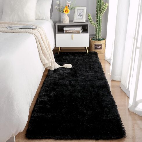 Chicrug Soft Runner Rug for Bedroom Living Room Plush Fluffy Rug 2x6 Feet, Shag Furry Runner Rug Carpet Non Shedding for Nursery Children Kids Girls Room Home Decorative, Brown in Saudi Arabia
