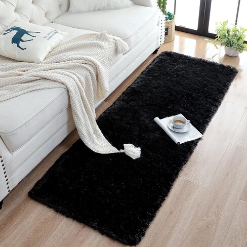 Chicrug Soft Runner Rug for Bedroom Living Room Plush Fluffy Rug 2x6 Feet, Shag Furry Runner Rug Carpet Non Shedding for Nursery Children Kids Girls Room Home Decorative, Brown in Saudi Arabia