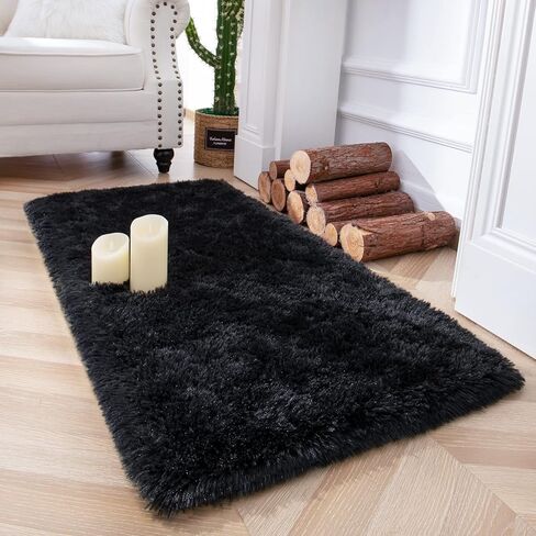 Chicrug Soft Runner Rug for Bedroom Living Room Plush Fluffy Rug 2x6 Feet, Shag Furry Runner Rug Carpet Non Shedding for Nursery Children Kids Girls Room Home Decorative, Brown in Saudi Arabia