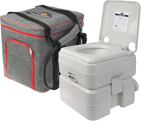 5.3 Gallon Portable Camping Toilet for Adults with Carry Bag – Extra Large Porta Potty for Adults Outdoors, RV, Boat | 286 LBS Capacity, 50 Flushes, Detachable Tanks, Carry Bag Included in Kuwait