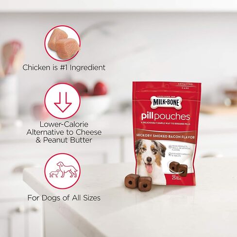 Milk Bone Pill Pouches Dog Treats to Conceal Medication, 6 Ounce (Pack of 5) Approx. 125 Count in Kuwait