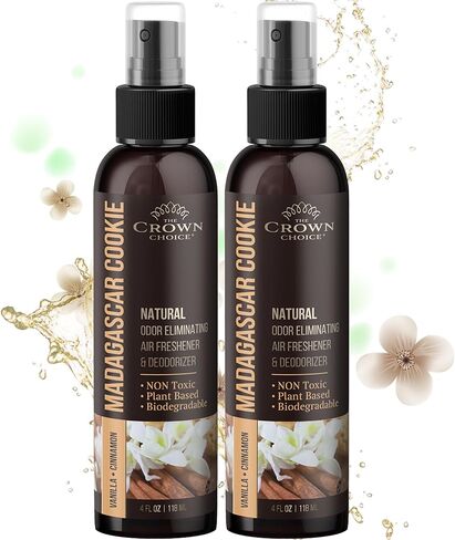 The Crown Choice Air Freshener Spray (1PK) — Vanilla Cinnamon Non-Toxic Air Freshener for Home — Natural Essential Oil Spray and Odor Eliminator — Deodorizer for Home/Toilet/Room/Lounge 4oz in Kuwait