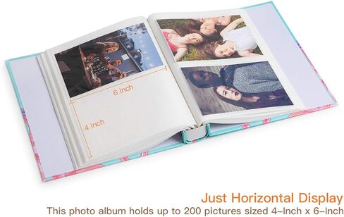 ألبوم صور Edian Baby مقاس 4 × 6 بوصات ألبومات صور عائلية صغيرة تحتوي على 200 صورة (فلامنغو) in Kuwait