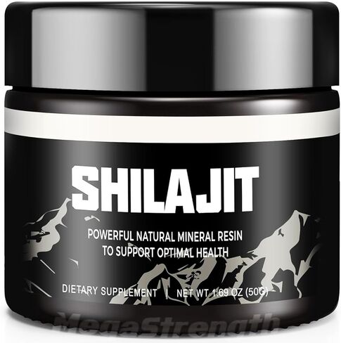 MegaStrength Shilajit، 600 ملغ، مكمل شيلاجيت، راتنج شيلاجيت الأصلي، راتنج شيلاجيت عضوي، شيلاجيت نقي، شيلاجيت الهيمالايا مع أكثر من 85 من المعادن النزرة وحمض الفولفيك للطاقة ودعم المناعة in Kuwait