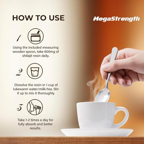 MegaStrength Shilajit، 600 ملغ، مكمل شيلاجيت، راتنج شيلاجيت الأصلي، راتنج شيلاجيت عضوي، شيلاجيت نقي، شيلاجيت الهيمالايا مع أكثر من 85 من المعادن النزرة وحمض الفولفيك للطاقة ودعم المناعة in Kuwait