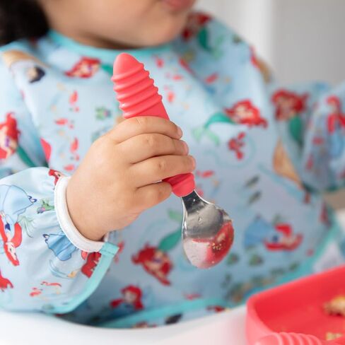 Bumkins Utensils, Disney Silicone Chewtensils, Baby Fork & Spoon Set, Training Utensils, Baby Led Weaning Stage 1 for Ages 6 Months+ Winnie The Pooh in Kuwait