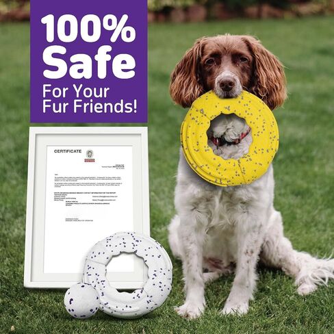 كرات تنس من كيمي دوج فيتش تويز، قطعتان، قرص طائر للكلاب غير قابل للتدمير، خفيف الوزن، عالي الطيران الديناميكي لمسافات طويلة، قابل للطفو، لعبة كلب عالية الارتداد للجلب، شد الحبل، اللعب، أبيض 9.5 بوصة in Kuwait