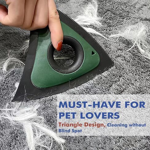 Duuclume 4 قطع أداة إزالة شعر الحيوانات الأليفة مع قفاز للعناية، مزيل شعر فعال للقطط والكلاب المثلث للبقع العمياء، أداة إزالة التنظيف قابلة لإعادة الاستخدام للأريكة وغسيل الملابس والسجاد والأثاث in Kuwait