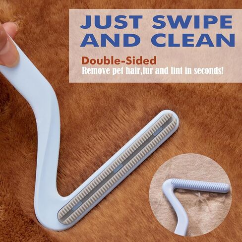 Duuclume 4 قطع أداة إزالة شعر الحيوانات الأليفة مع قفاز للعناية، مزيل شعر فعال للقطط والكلاب المثلث للبقع العمياء، أداة إزالة التنظيف قابلة لإعادة الاستخدام للأريكة وغسيل الملابس والسجاد والأثاث in Kuwait