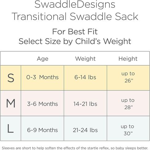 SwaddleDesigns Transitional Swaddle Sack with Arms Up Half-Length Sleeves and Mitten Cuffs, Better Sleep for Baby, Easy Swaddle Transition, Heathered Gray with Striped Trim, Large, 6-9 Mo, 21-24 lbs in Kuwait
