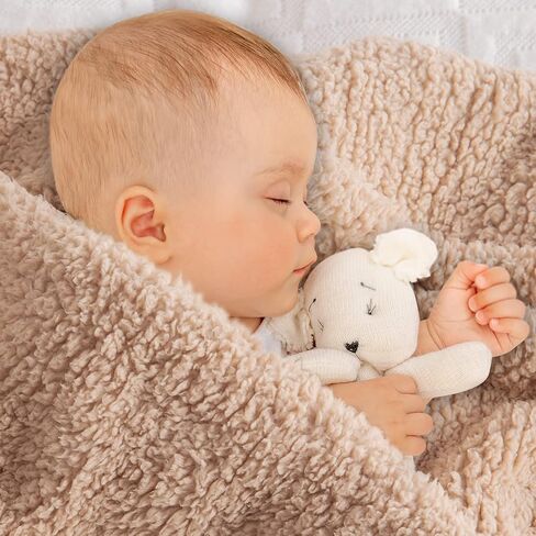 بطانية أطفال من الصوف من بيرتي شيربا للأولاد والبنات | بطانيات قطيفة لاستقبال القماط فائقة النعومة ودافئة وخفيفة الوزن ومسامية لعربة الأطفال الرضع - مقاس 33 بوصة × 43 بوصة، رمادي داكن in Kuwait