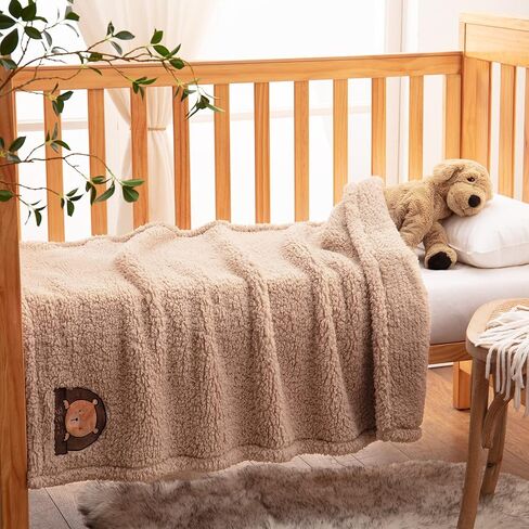 بطانية أطفال من الصوف من بيرتي شيربا للأولاد والبنات | بطانيات قطيفة لاستقبال القماط فائقة النعومة ودافئة وخفيفة الوزن ومسامية لعربة الأطفال الرضع - مقاس 33 بوصة × 43 بوصة، رمادي داكن in Kuwait