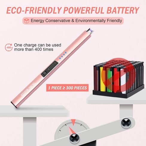 Electric Candle Lighter Valentine's Day Gifts for Women Mom Men Wife USB Arc Rechargeable Windproof Lighter for Candle BBQ Birthday Housewarming Gift Idals (Rose Gold) in Kuwait