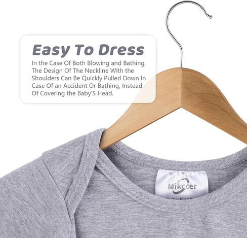 فستان Mikccer للأطفال حديثي الولادة معقود من عمر 0 ​​إلى 6 أشهر، ملابس نوم فائقة النعومة بأكمام طويلة للفتيات والفتيان، ملابس مستشفى للمنزل مع قبعة بيضاء in Kuwait