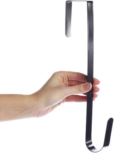 Tytroy Black 12" Over The Door Kitchen Wreath Coat Towel Metal Hook Hanger (1pc) in Kuwait