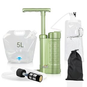 SOLAISK Water Filter for Camping - 0.01 Micron Water Purifier Survival Gear and Equipment, 1.5L/Min Fast Flow Backpacking Water Filter, 4 Filter Stages Water Purifier Survival - Camping Accessories in Saudi Arabia