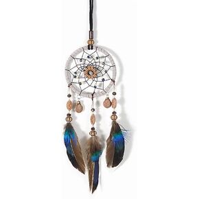 Dream Catcher Handmade Car Interior Rearview Mirror Dangle (Brown)