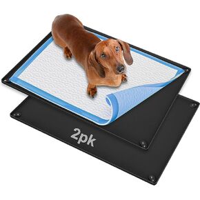 نقدم لكم صينية حامل وسادة تبول الكلاب XPACK - حل موثوق لاحتياجات نونية الجرو الخاص بك (30 طول × 23 عرض، أسود، عبوتان) in Kuwait