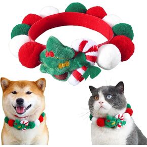Pet Christmas Dog Cat Scarf | Christmas Dog Cat Neck | Christmas Dog Cat Collar | Christmas Cat Dog Saliva Towel & Pet Dress-Up Accessories and Christmas Parties (Type E)