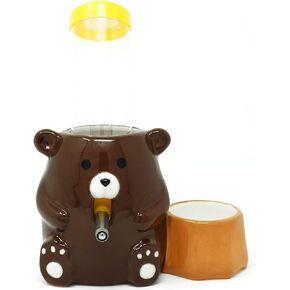 Wuko 2-in-1 Ceramic Leak Proof No Drip Water Bottle Holder with Food Bowl for Hamsters, Mice, Gerbils, & Small Animals, Brown, (HAM_2) in Saudi Arabia