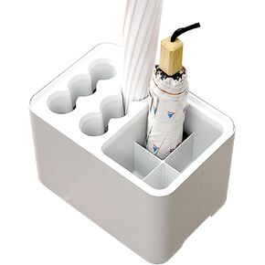 حامل مظلة حامل مظلة من توركينج مع صينية تنقيط، حامل تخزين المظلة رف تصريف للمدخل، منظم مظلة بلاستيكية يحمل 10 مظلات طويلة وقصيرة لديكور المنزل والمكتب in Kuwait