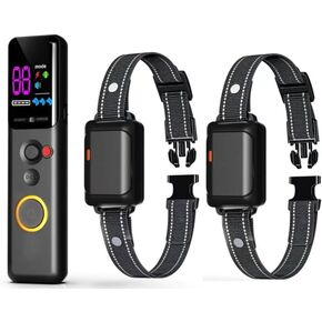 طوق صدمات للكلاب لكلبين - (8-120 رطل) طوق تدريب كهربائي للكلاب قابل لإعادة الشحن مقاوم للماء مع جهاز تحكم عن بعد للكلاب الصغيرة والمتوسطة والكبيرة مع أوضاع صدمة آمنة للاهتزاز in Kuwait