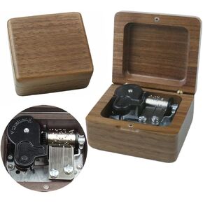Sinzyo Music Box Vintage Wood Carved Mechanism Musical Boxs Gift for Birthday Valentine's Day Christmas Day(A Thousand Years-Walnut Wood Box)