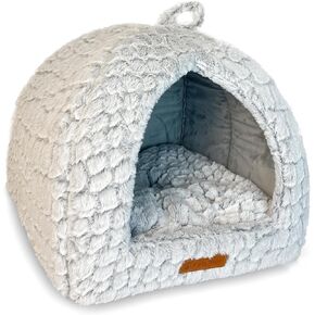 Petchief Cat Beds for Indoor Cats,Cat Bed Cave with Removable Washable Cushioned Pillow, Soft Plush Premium Cotton No Deformation Cat Caves,Grey Linen (S) in Saudi Arabia