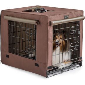DONORO Dog Crates for Small Size Dogs Indoor, Double Door Dog Kennels & Houses for Puppy and Cats with Dog Crate Cover, Collapsible Metal Contour Dog Cages