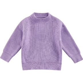 Newborn Kids Girls Boys Knitted Sweater Long Sleeve Sweatshirt Warm Crewneck Tops Autumn Winter Outfits Clothes in Kuwait