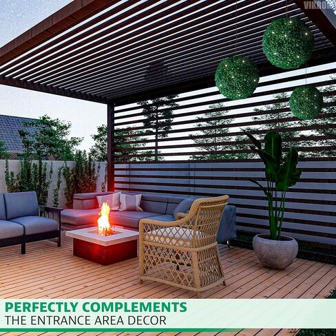 فيكروم 2 قطعة 15.7 انش كرات نباتات اصطناعية من خشب البقس الصناعي لتزيين الفناء الخلفي والشرفة والحديقة وديكور الزفاف in Kuwait