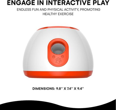 Black Rhino Automatic Ball Launcher for Dogs - Toy Exercise Equipment, Dog Fetch Ball Dispenser - Interactive Ball Popper Device - Ball Shooter Machine for Dogs (Indoor & Outdoor) - Orange in Kuwait