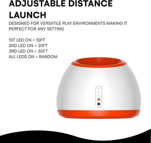 Black Rhino Automatic Ball Launcher for Dogs - Toy Exercise Equipment, Dog Fetch Ball Dispenser - Interactive Ball Popper Device - Ball Shooter Machine for Dogs (Indoor & Outdoor) - Orange in Kuwait