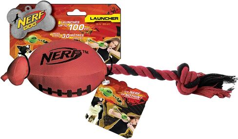 Nerf Dog Small to Medium Red and Green (2-Pack) Plush Football Launcher Dog Toy in Saudi Arabia