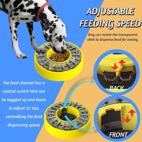 وعاء تغذية بطيء للكلاب من GERYUAEG للكلاب الكبيرة/المتوسطة/الصغيرة، وعاء طعام تفاعلي دوار للكلاب، ألعاب ألغاز للحيوانات الأليفة للملل والتحفيز الذهني، وعاء تغذية طعام الكلاب لتدريب الذكاء in Kuwait